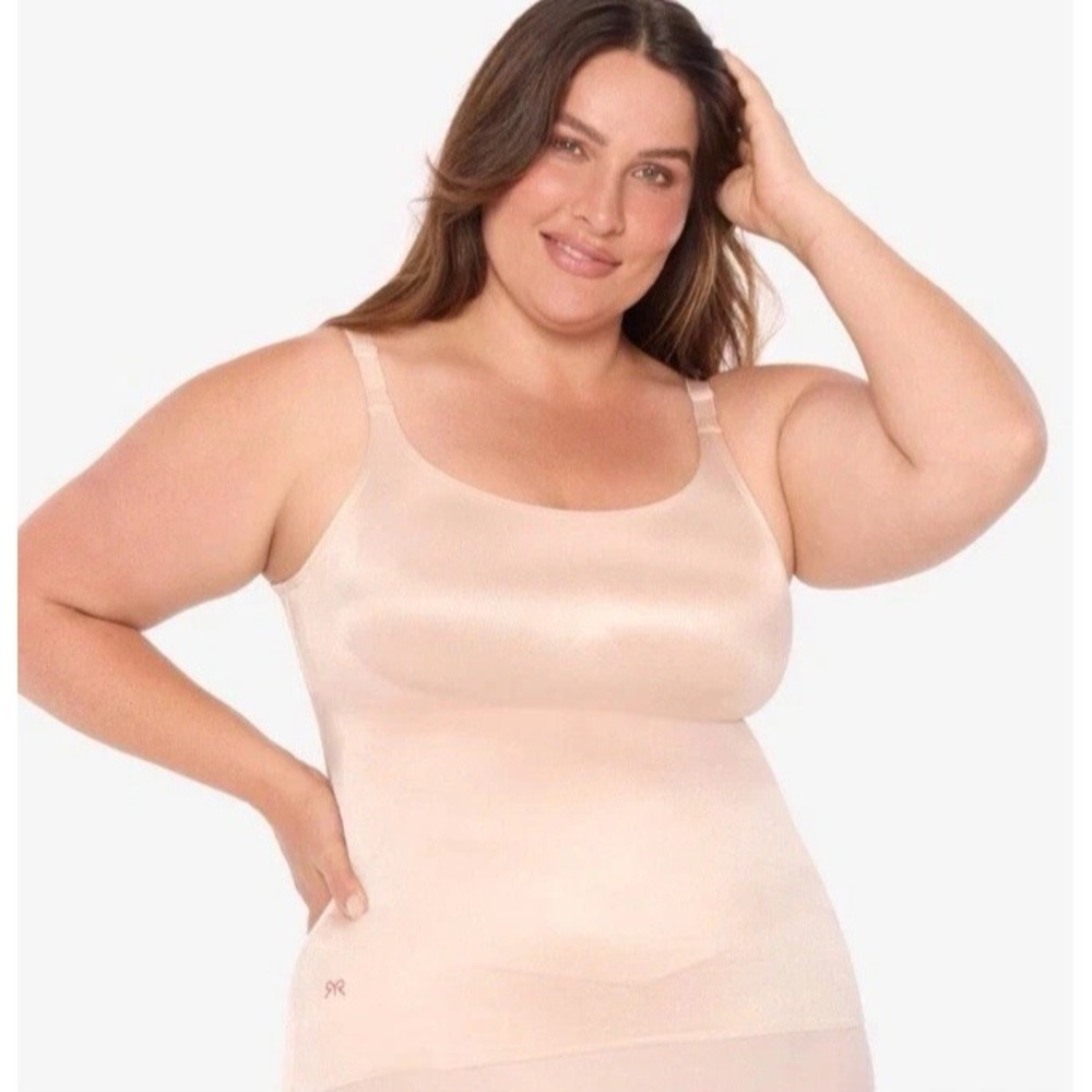 Ruby Ribbon Lace Cami Size 46 Tan/Beige Shapewear 3022 Sculpting Tank Top
